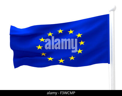 Flagge von Europa auf weiß Stockfoto