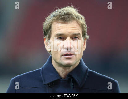 Leipzig, Deutschland. 11. Oktober 2015. Ehemalige Deutschland-Torwart Jens Lehmann bei der EURO 2016 Qualifizierer Fußballspiel zwischen Deutschland und Georgien bei der Red-Bull-Arena in Leipzig, Deutschland, 11. Oktober 2015 abgebildet. Foto: JENS WOLF/DPA/Alamy Live-Nachrichten Stockfoto