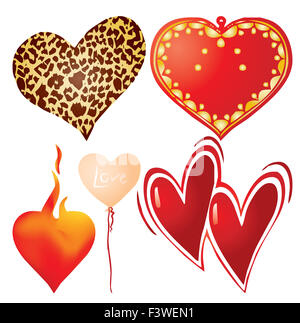 Satz von Valentins Herzen, Teil 9 Stockfoto