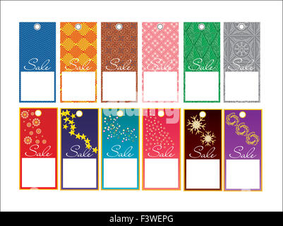 Satz von Preisschilder Stockfoto