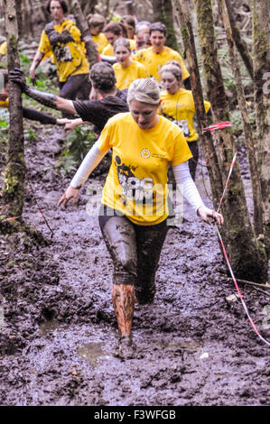 Castlewellan, Norther Irland. 20151011 - rund 270 Menschen nahmen Teil am Moor Run zugunsten von Cancer Fund für Kinder Stockfoto