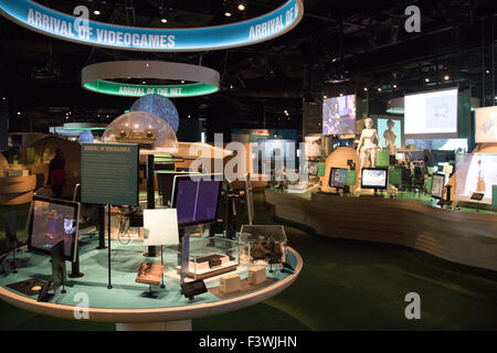 Exponate in der Australian Centre for the Moving Image (ACMI) am Federation Square, Melbourne. Stockfoto