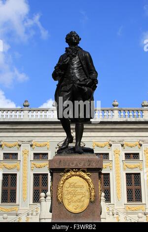 Johann Wolgang von Goethe in Leipzig Stockfoto