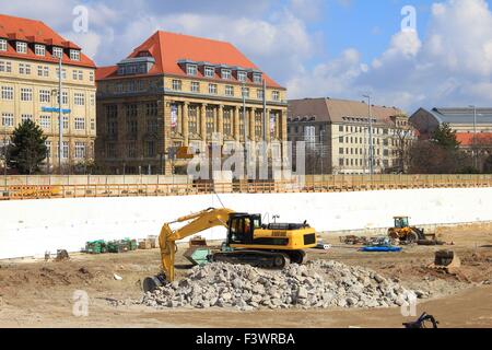 Bau der City-Tunnel in leipzig Stockfoto