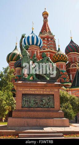 Minin und Poscharski-Denkmal in Moskau Stockfoto