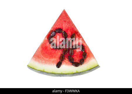 Wassermelone Stück isoliert auf weiss Stockfoto