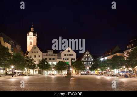 Jena-Markt in der Nacht Stockfoto