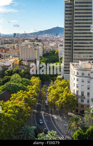 Blick vom Mirador de Colon - Christopher Columbus Spalte in Barcelona, Katalonien, Spanien Stockfoto