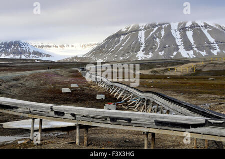 Spitzbergen, übernatürliche Versorgungsleitungen Stockfoto