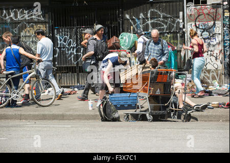 Hastings Street Downtown Eastside Vancouver, Britisch-Kolumbien Stockfoto