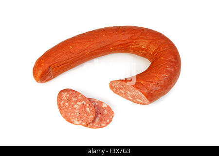 Wurst-Krakau auf weiß Stockfoto