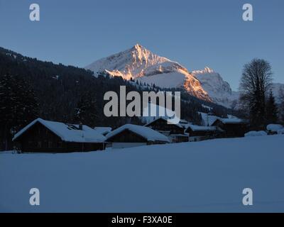 Sonnenuntergang in Feutersoey Stockfoto