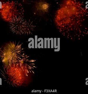 Feuerwerk-Backgroud gemacht aus mehreren Bildern Stockfoto