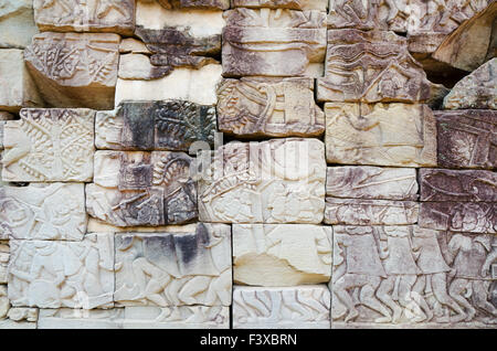 Basrelief am Bayon in Angkor, Kambodscha Stockfoto