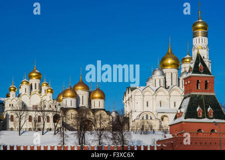 Moskauer Kreml Kathedralen im Winter Stockfoto