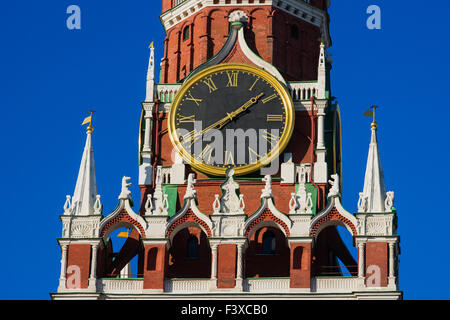 Glockenspiel der Spasskaja Turm des Moskauer Kreml Stockfoto