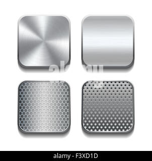 Apps-Metall Icon-Set. Stockfoto