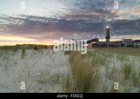 Der alte Leuchtturm in Warnemünde Stockfoto