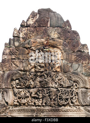 Basrelief in Ta Prohm in Angkor, Kambodscha Stockfoto