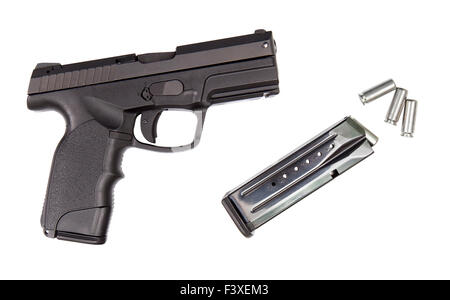 Pistole isoliert auf weißem Hintergrund Stockfoto