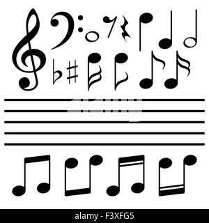 Vektor-Icons set Musiknote Stockfoto