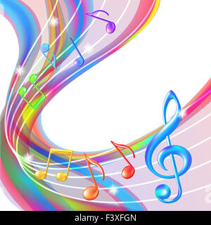 Bunte abstrakte Notizen Hintergrundmusik. Stockfoto