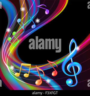 Bunte abstrakte Notizen Hintergrundmusik. Stockfoto