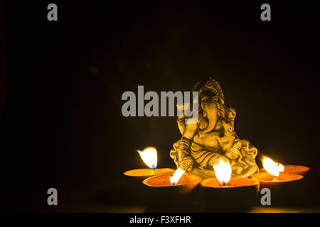 Lord Ganesh in Lampe Stockfoto