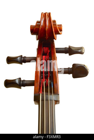 Isolierte Cello Kopf Stockfoto