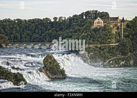 Rhein Herbst Schaffhausen Stockfoto