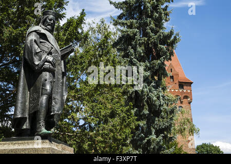 Statue von Kaiser Karl IV. -Schloss Tangermünde Stockfoto