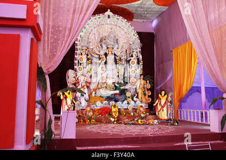 Göttin Durga Pandals in Durga puja Stockfoto