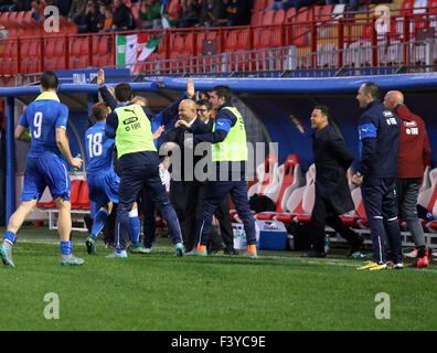 Vicenza, Italien. 13. Oktober 2015.  UEFA u-21 Championship Qualifikationsrunde, Fußballspiel zwischen Italien und Irland im Romeo Menti Stadion. Bildnachweis: FC Italy/Alamy Live-Nachrichten Stockfoto