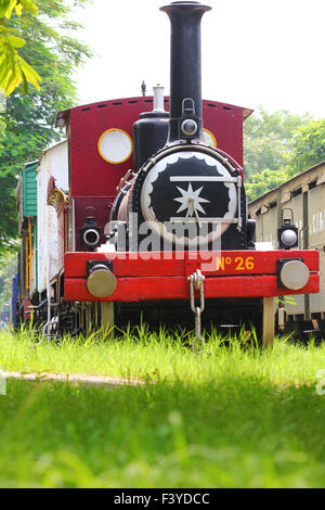 Dampfmaschine steht im Eisenbahnmuseum Stockfoto