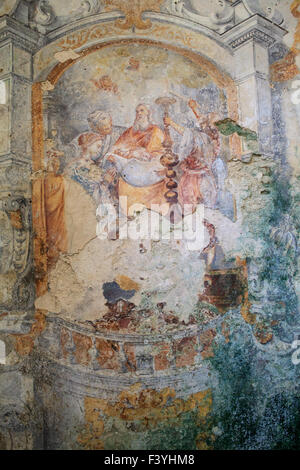 Blick auf die Fresken der Carmine Kirche in Erice Stockfoto