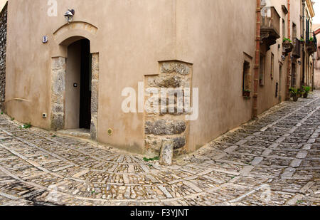 Blick auf Erice Gasse. Erice die Stadt der 100 Kirchen, Trapani Stockfoto