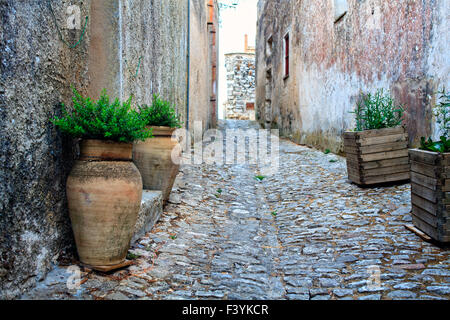 Blick auf Erice Gasse. Erice die Stadt der 100 Kirchen, Trapani Stockfoto