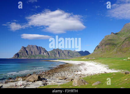 Strand an der Westseite der Lofoten Stockfoto