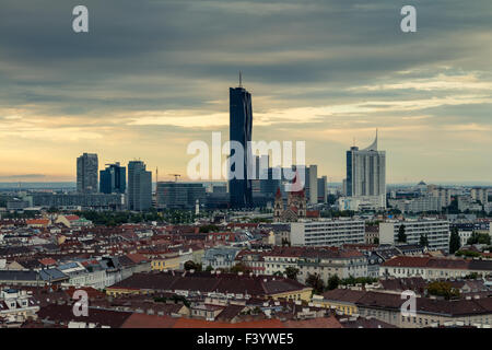 Skyline von Donau-Stadt Wien Stockfoto