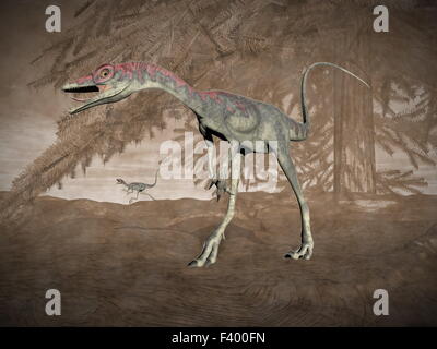 Compsognathus Dinosaurier - 3D render Stockfoto