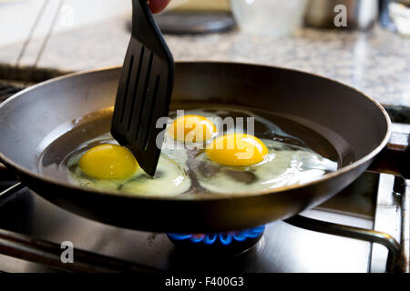 Spiegeleier, gekocht Stockfoto