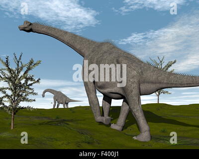 Brachiosaurus Dinosaurier Spaziergang - 3D render Stockfoto