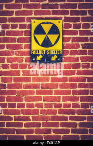 Nuklearen Fallout Shelter Zeichen Stockfoto