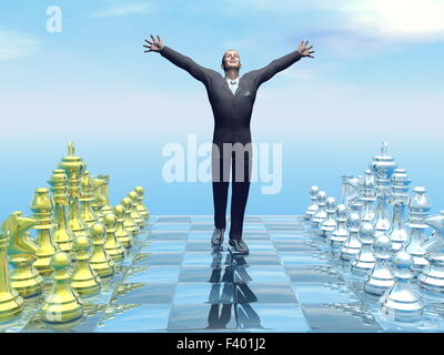 Geschäftsmann erfolgreiche Strategie - 3D render Stockfoto
