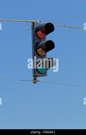 Nahaufnahme Foto von einer roten Ampel Stockfoto