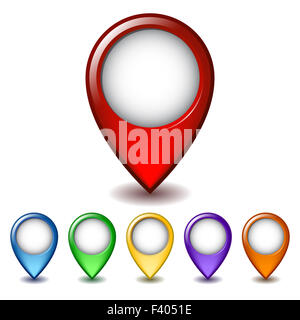 Satz von hellen Kartensymbol Zeiger. Stockfoto
