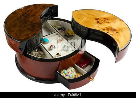 Hölzerne Schmuckkästchen Stockfoto