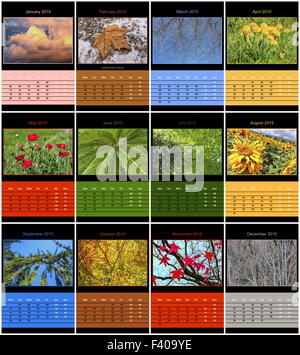 Natur-Kalender für das Jahr 2015 Stockfoto