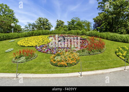 Blumenuhr, Genf, Schweiz Stockfoto