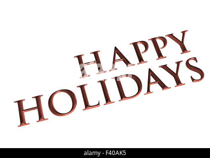 Dreidimensionale Inschrift Happy Holiday Stockfoto